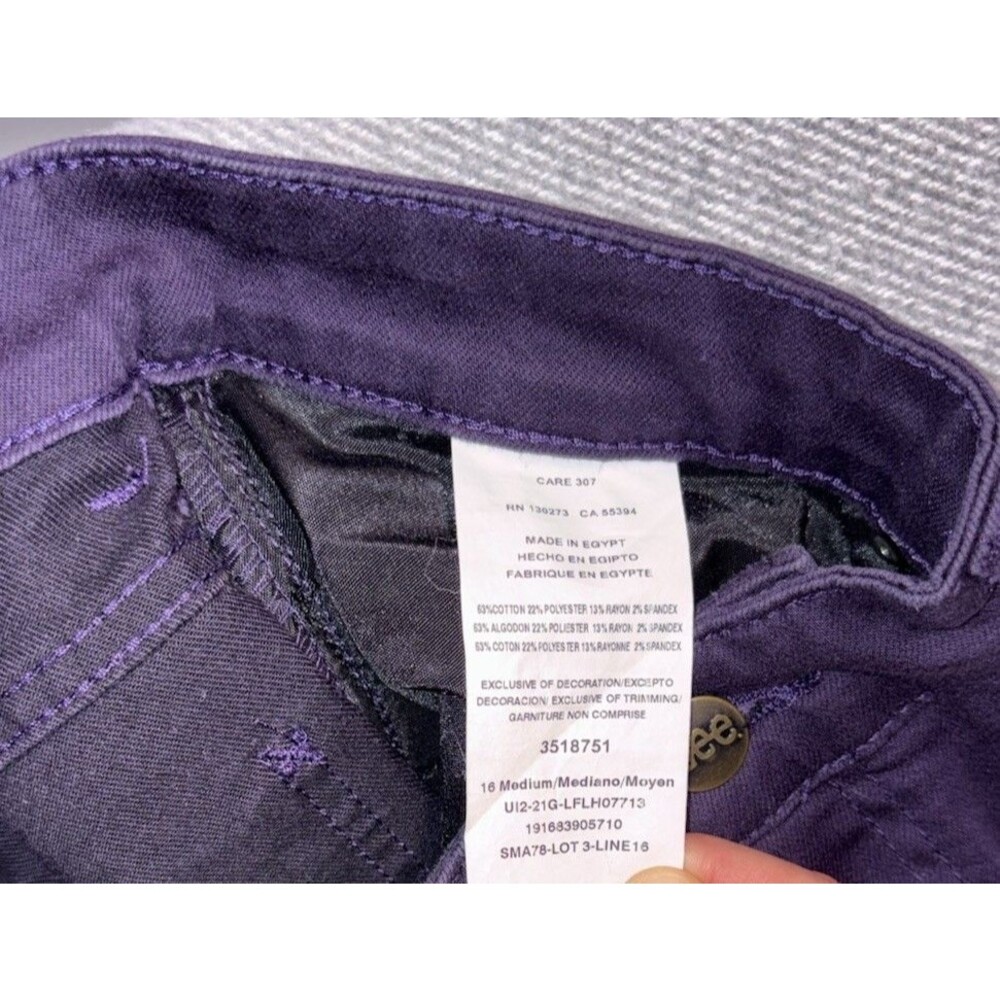 Lee Sculpting Slim Fit Skinny Leg Jeans - Deep Purple Women’s Size 16M - Picture 9 of 9